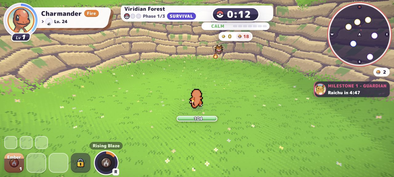 Charmander fighting in the 3D arena